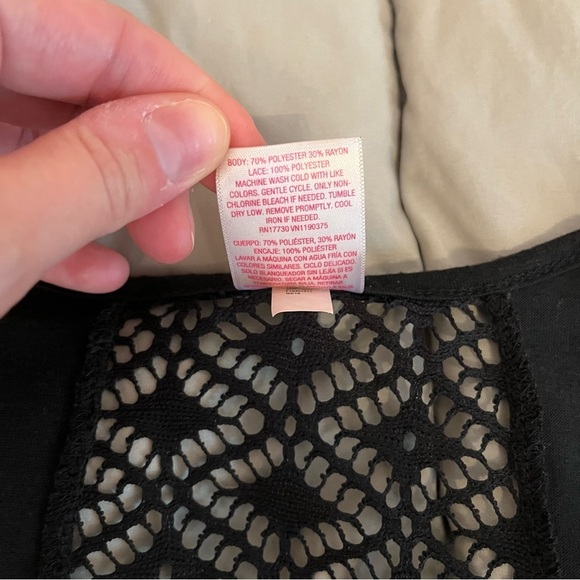 Xhilaration Black Scoop Neck Tank w/ Lace Back - Size Small - Picture 4 of 7